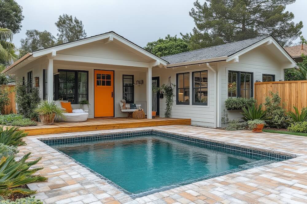 Creative pool layout for small backyard
